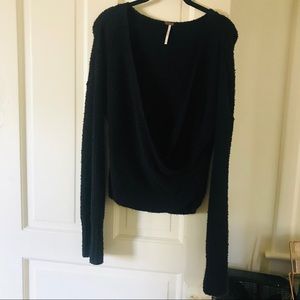 Cropped, black Free People sweater